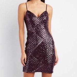 Charlotte Russe Purple Sequin Dress - XL